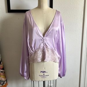 Lavender “silk” blouse